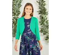 Yumi Green Knitted Curved Bolero 12-14 Green