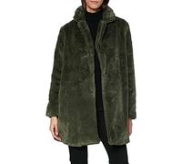 Yumi Green Longline Faux Fur Coat 12 Khaki