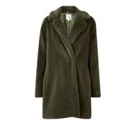 Yumi Green Longline Faux Fur Coat