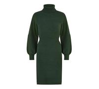 Yumi Green Roll Neck Knitted Dress, Fitted Waist, Balloon Sleeves (UK, Alpha, M, Regular, Regular, Green)