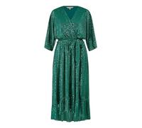 Yumi Green Sequin Kimono Midi Wrap Dress (UK, Numeric, 22, Regular, Regular, Green)
