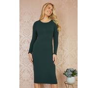 Yumi Green Sparkle Knit Midi Jumper Dress Green S