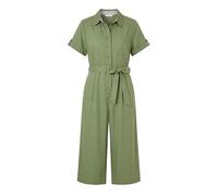 Yumi Green Twill Viscose Utility Jumpsuit