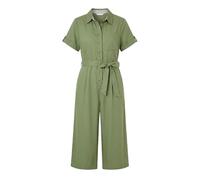 Yumi Green Twill Viscose Utility Jumpsuit (Green, 16)