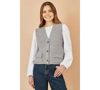 Yumi Women's Grey Knitted Pullover Waistcoat | Size: Medium Yumi Grey M