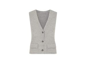 Yumi Grey Knitted Pullover Waistcoat (UK, Alpha, M, Grey)