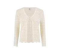 Yumi Ivory Crochet Tie Front Cardigan