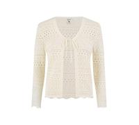 Yumi Ivory Crochet Tie Front Cardigan (UK, Alpha, M, Regular, Regular, Ivory)