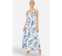 Yumi Women's Ivory Floral Print Maxi Sun Dress in White | Size: 16 Yumi White 16