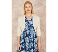 Yumi Ivory Knitted Curve Bolero (UK, Alpha, XL, Regular, Regular, Ivory)