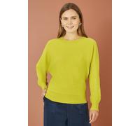 Yumi Women's Lime Knitted Batwing Jumper | Size: Large Yumi Lime L