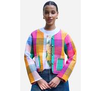 Yumi Women's Multi Color Big Check Reversible Cotton in Fuchsia | Size: 16 Yumi Fuchsia 16