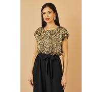 Yumi Multi-Coloured Sequin Top Stretch Jumpsuit Multi 12