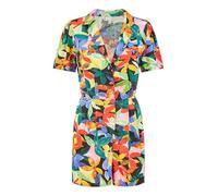 Yumi Multicolour Tropical Leaf Print Playsuit 14 Multi