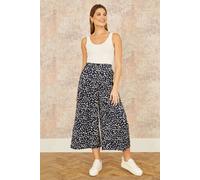 Yumi Navy Dash Print Culottes (UK, Numeric, 14, Regular, Regular, Navy)