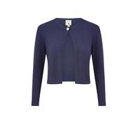 Yumi Navy Diamante Button Cropped Cardigan L Navy