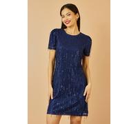 Yumi Women's Navy Dripping Sequin Tunic Dress | Size: 18 Yumi Navy 18