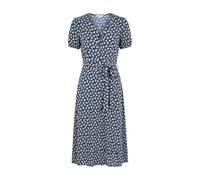 Yumi Navy Floral Midi Shirt Dress (UK, Numeric, 10, Regular, Regular, Navy)