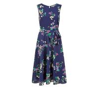 Yumi Navy Floral Print Midi Skater Dress 18 Navy
