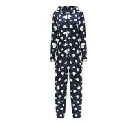 Yumi Women's Navy Heart Super Soft Onesie With Pockets | Size: 12 Yumi Navy 12