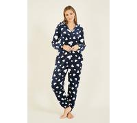 Yumi Women's Navy Heart Super Soft Onesie With Pockets | Size: 10 Yumi Navy 10