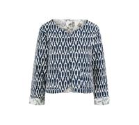 Yumi Navy Ikat Reversible Cotton Quilted Jacket (UK, Numeric, 16, Navy)