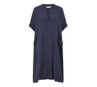 Yumi Navy Italian Linen Tunic With Front Pockets (UK, Alpha, S, Regular, Regular, Navy)