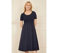 Yumi Navy Jersey Top And Cotton Midi Dress Navy 10