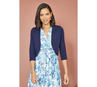 Yumi Navy Knitted Curved Bolero M Navy