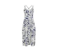 Yumi Navy Leaf Print Maxi Dress with Cross Back (UK, Numeric, 16, Regular, Regular, Navy)