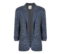 Yumi Navy Sequin Blazer with Pockets 18 UK Navy