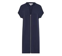 Yumi Navy Viscose Zip Tunic Dress (UK, Numeric, 12, Regular, Regular, Navy)