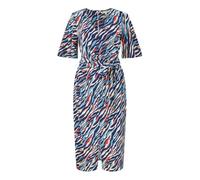 Yumi Navy Zebra Stripe Kimono Sleeve Midi Dress (UK, Numeric, 8, Regular, Regular, Navy)