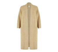 Yumi Oatmeal Knitted Maxi Cardigan with Pockets