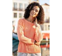 Yumi Women's Orange Knitted Stripe Relaxed Jumper | Size: Medium Yumi Orange M