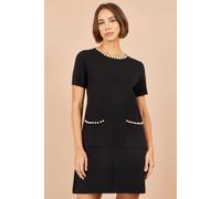 Yumi Women's Pearl Detail Knitted Tunic in Black | Size: Medium Yumi Black M