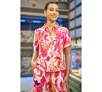 Yumi Women's Pink Abstract Floral Shirt | Size: 14 Yumi Pink 14