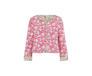 Yumi Pink Floral Reversible Cotton Quilted Jacket (UK, Numeric, 10, Regular, Regular, Pink)