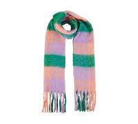 Yumi Purple And Green Check Fluffy Scarf Multi