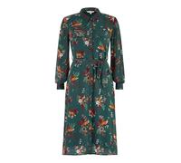 Yumi Recycled Green Fox Print Shirt Midi Dress (UK, Numeric, 16, Regular, Regular, Green)