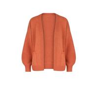 Yumi Rust Metallic Relaxed Slouchy Cardigan with Pockets (UK, Alpha, S, Regular, Regular, Orange)