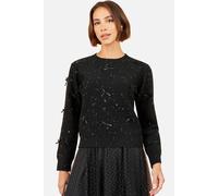 Yumi Women's Sparkle Bow Jumper in Black | Size: Large