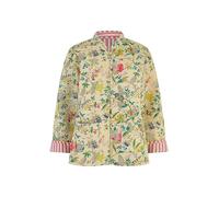 Yumi Stone Floral Print Reversible Cotton Quilted Jacket 16 Cream
