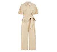 Yumi Stone Utility Relaxed Fit Jumpsuit (Stone, 14)