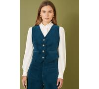 Yumi Teal Cord Waistcoat Teal 8