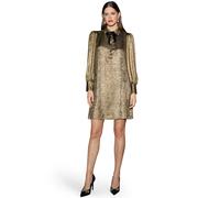 Yumi Women's Tunic Dress With Velvet Tie in Metallic Gold | Size: 20