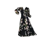 Yumi Urban Touch Black Wrap Front Pleated Midi Dress (UK, Numeric, 16, Regular, Regular, Black)