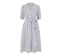 Yumi White and Blue Cotton Broderie Anglaise Midi Shirt Dress (UK, Numeric, 12, Regular, Regular, White)