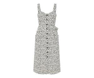 Yumi White Animal Print Button Up Sundress