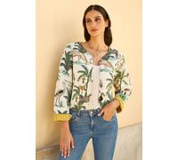 Yumi White Animal Reversible Cotton Quilted Jacket White